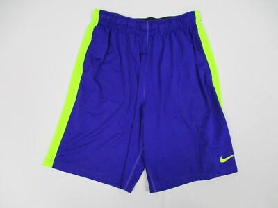 Nike Shorts Adult Medium Purple Neon Yellow Activewear Basketball