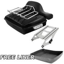Chopped Trunk Mount Rack Backrest Pad Fit For Harley Street Road Glide 2014-Up