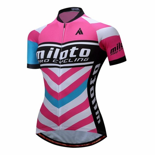 Miloto Women's Reflective Cycling Jersey Short Sleeve Biking Shirt Cycle Top - Picture 26 of 45