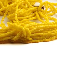 Lot 4500 Czech vintage yellow bugle seed glass beads 19bpi