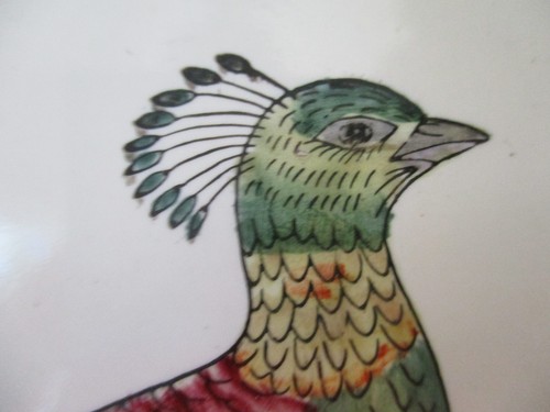 JUEGO DE PLACAS ""PÁJARO"" DE COLECCIÓN CUATRO(4) ""ACENTO ORIENTAL"" 10" DE DIÁMETRO COLORIDO - Imagen 9 de 12