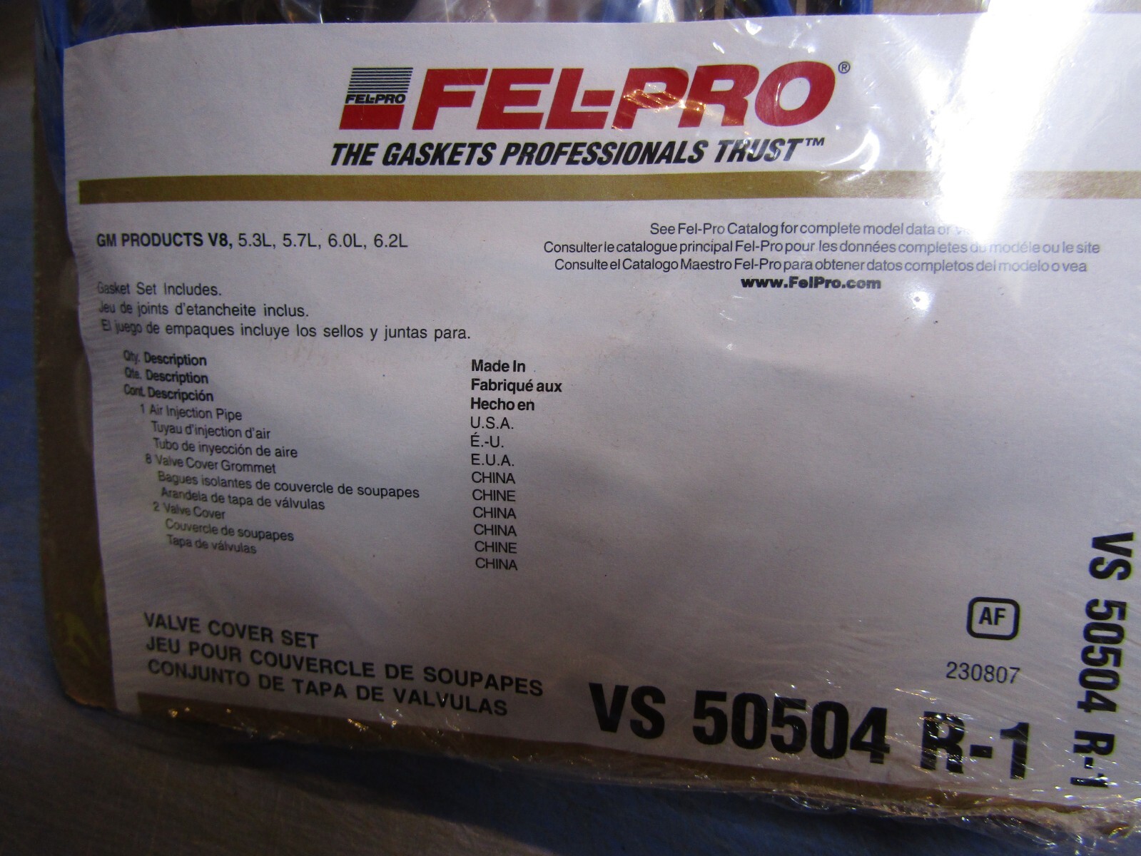 1 FELPRO VS 50504 R1 Valve Cover Gasket Set NEW in Sealed FelPro