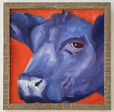 Contemporary Expressionism Impressionism MOD Cattle Cow Animal Portrait Painting