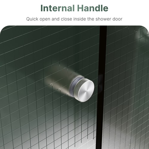 ELEGANT 60" W x 57.4'' H Sliding Shower Tub Door 1/4" Frosted Glass in Brushed - Picture 11 of 14