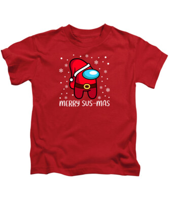 Merry Sus-Mas Among Us Kinder Weihnachten T-Shirt Tee Top Gaming Gamer Xmas
