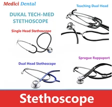 Dukal Tech-Med Medical Stethoscope Dual Head, Single Head, Teaching, Rappaport
