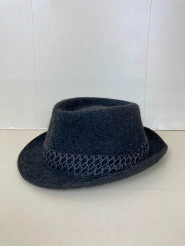 Vintage Dunn & Co Hat Wool Trilby Black Grey Mens Size 6 7/8 56cm Traditional - Picture 5 of 10