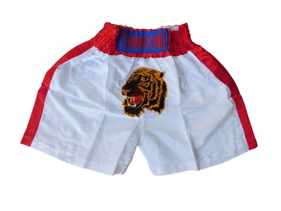 Tiger White Kids Muay Thai Shorts Australia