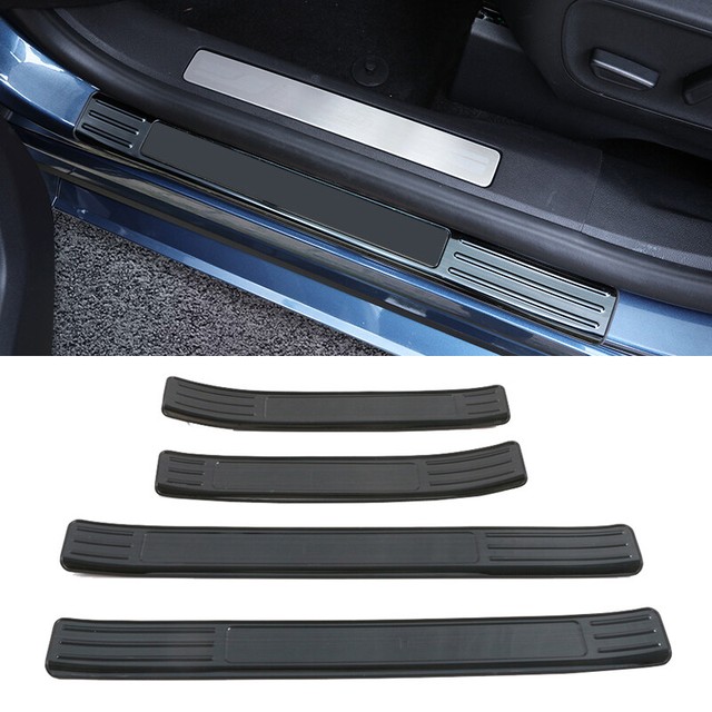 Stainless Steel Black Outer Door Sill Scuff Plate 4pcs For Ford Kuga
