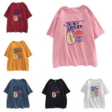 Women Girl Cotton T-shirt Japanese Top Kawaii Tee Cute Oversize Large L-6XL