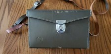 VINTAGE LEITZ WETZLAR BROWN LEATHER CAMERA CARRYING HARD CASE WITH STRAP GERMANY