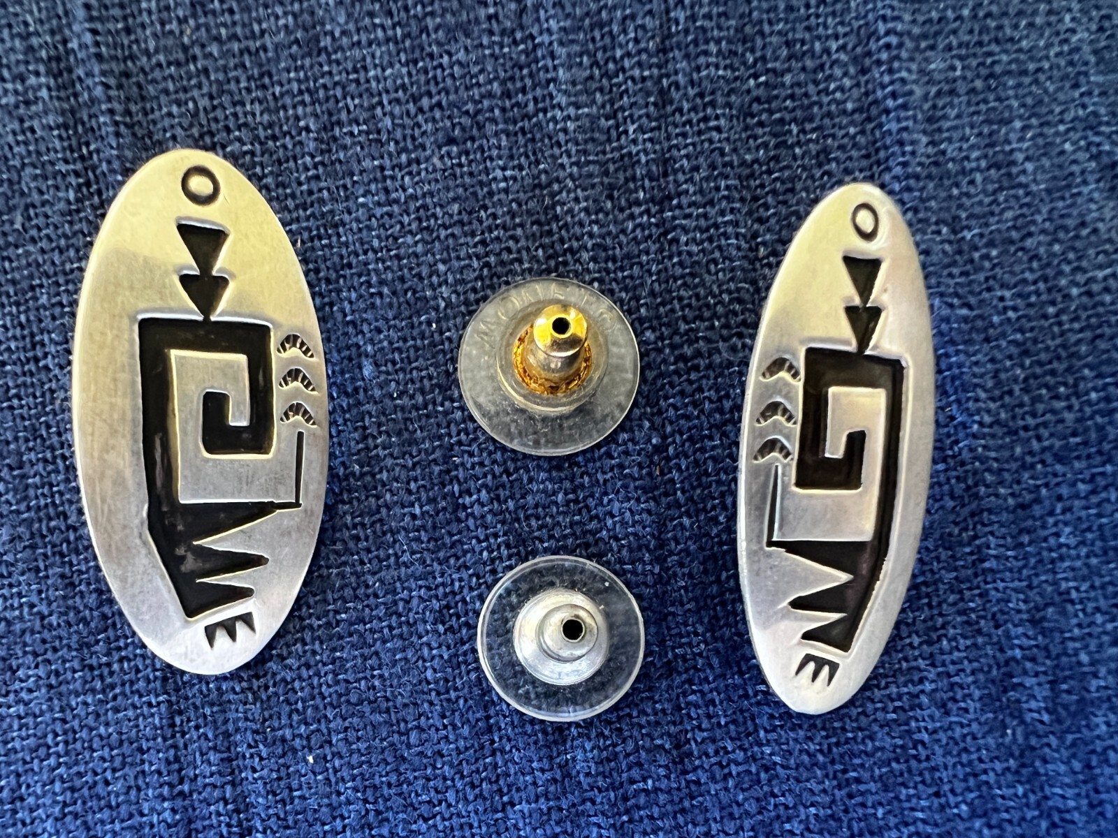 Sterling Silver Post Earrings Native American Sil… - image 13