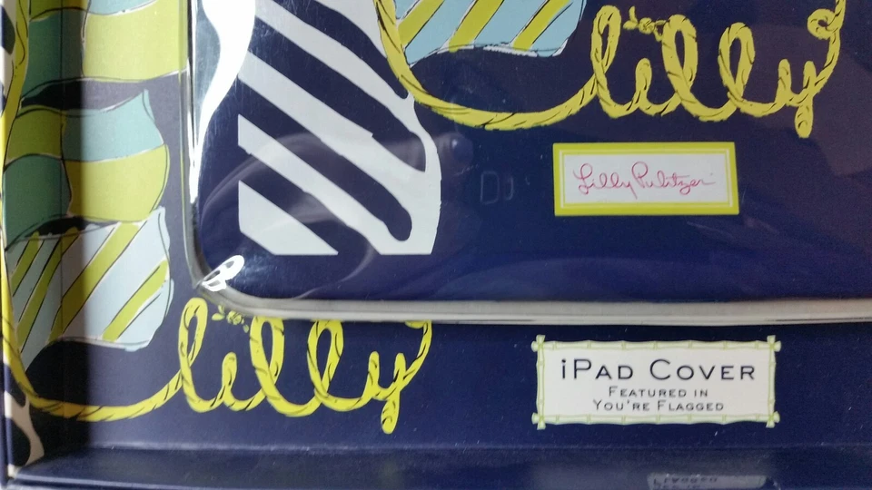 LILLY PULITZER IPAD COVER FEATURED IN YOURE FLAGGED BLUE YELLOW AND WHITE - Image 4 of 4