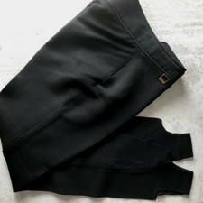 FERA SKI SNOWBOARD PANTS SZ 8R BLACK STIRRUPS STRETCH WOOL BLEND HIGH RISE EUC
