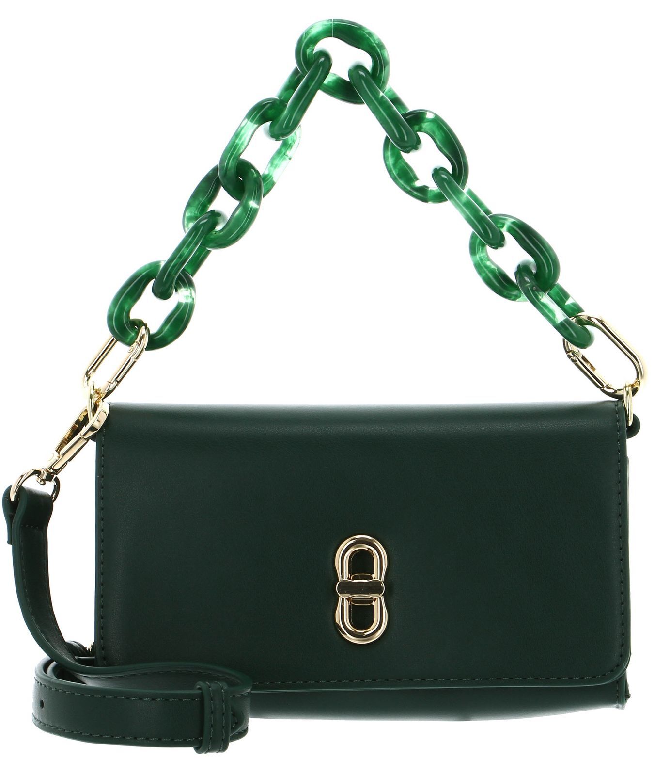 SEIDENFELT MANUFAKTUR Crossbag with lock S Malachite Green / Gold