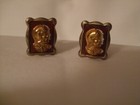 Vintage Roman Soldier Cameo Men's Cufflinks Pre-owned unsigned — photo 1