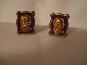 Vintage Roman Soldier Cameo Men's Cufflinks Pre-owned unsigned