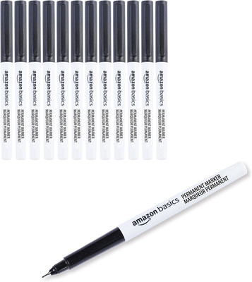 Ultra Fine Point Permanent Markers, Black, 12-Pack