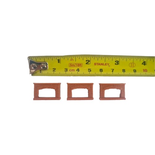 Model Railway Brick Red Colour Fireplace X5 Pieces HO OO Scale 24mm X 14mm Size - Picture 6 of 7