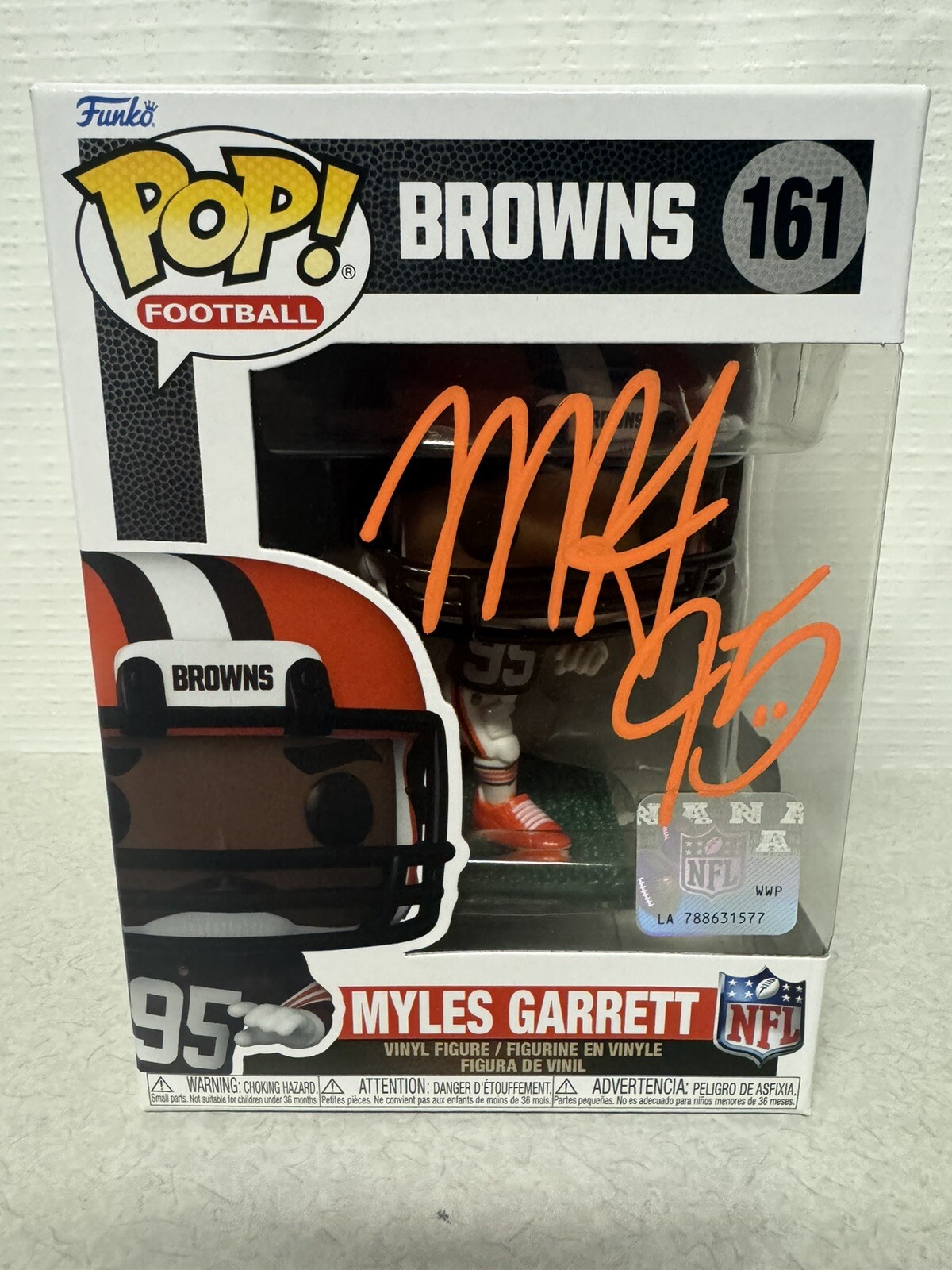 MYLES GARRETT Signed Auto Funko Pop Cleveland Browns NFL COA Beckett 