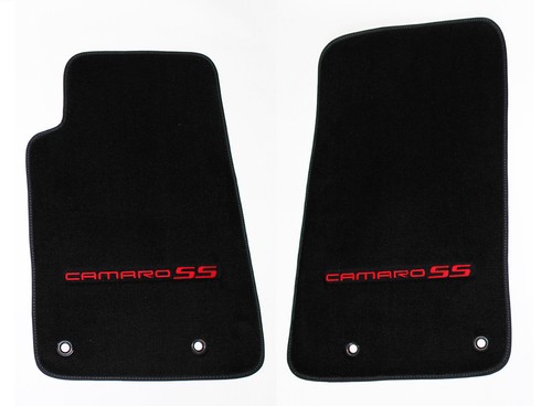 AFM Black Carpet Floor Mats – 2-Piece Set With Embroidered SS Logo For 2010-2015 Camaro 4 thumbnail image