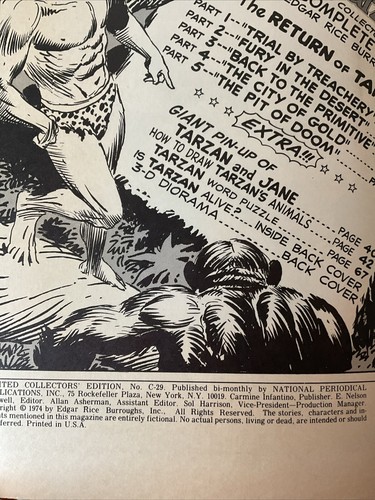 DC Edición Limitada Coleccionistas El Retorno de Tarzán C-29 1974 Edgar Rice Burroughs - Imagen 6 de 10