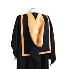 Graduation Full Hood Yellow Gold University Bachelors Masters Academic Adult