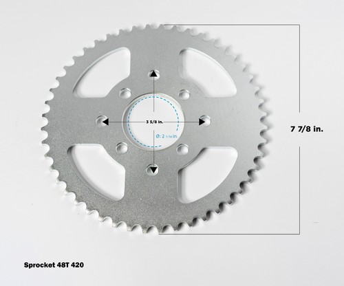 G1 Sprocket #40/41/420 Chain 48T 8 Holes Hub 1" f GoKart Minibike ebike DIY - Picture 2 of 13