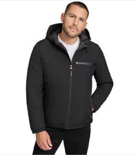 New Men's CK Calvin Klein Infinite Stretch Water-Resistant Hooded Jacket Coat