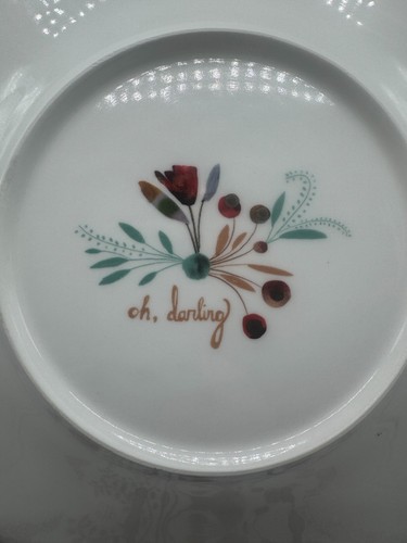 Anthropologie Harvest Foliage Oh Darling Dinner Plate Set of 4 Gold Accent - Picture 3 of 11
