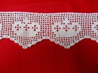 Vintage Hand Made Crocheted Edging Pale Cream Crown Motif Design