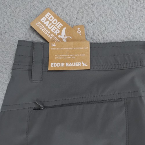 Eddie Bauer Pant Women 14 Gray Sightscape Horizon Convertible RollUp Hiking NEW - Picture 13 of 22