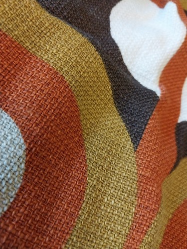 Vintage 1970s Modernist Fabric Curtain Panel Single 118cm W x 108cm L + 19cm Hem - Picture 5 of 9