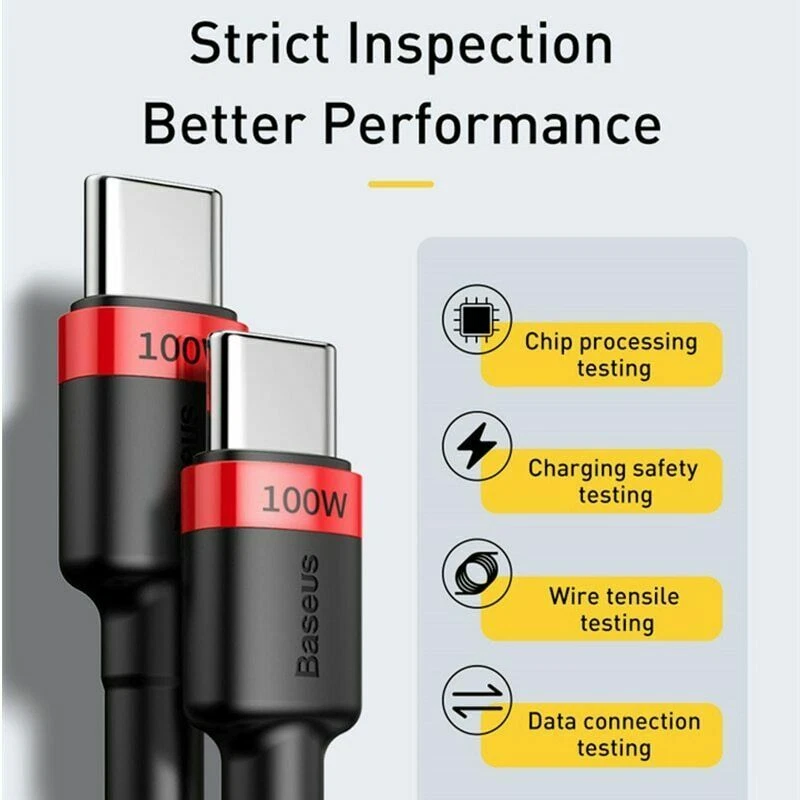 100W Type C to USB Type C Charging Cable QC 4.0 PD 3.0 Fast Charging Cable - Image 3 of 4