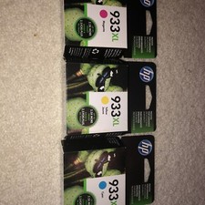 Genuine HP 933 XL 3 colors Cyan, Magenta Yellow Ink Cartridges Sealed - Expired