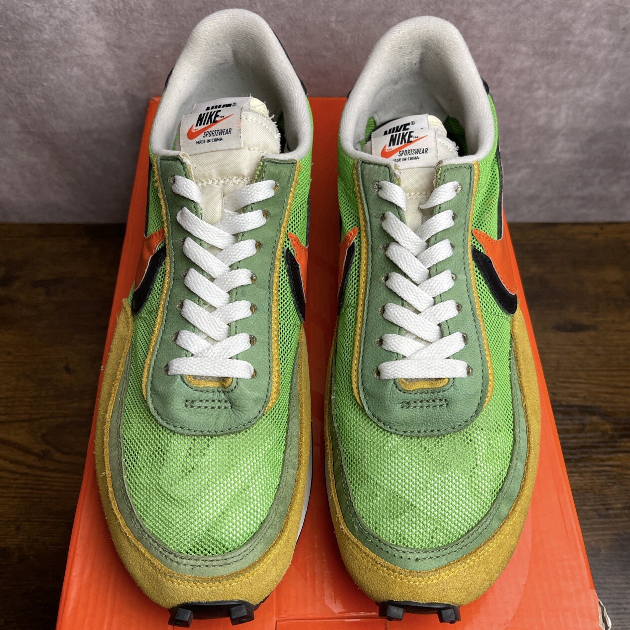 SACAI X NIKE Nike sacai x LDWaffle Green Gusto taglia 11 BV0073 300 multicolore OG rare da uomo