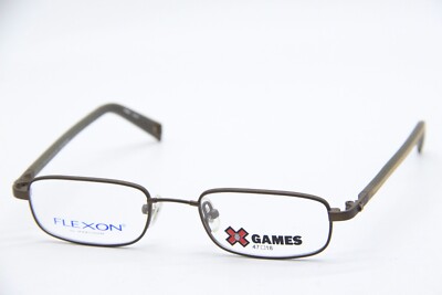 NEW FLEXON GAMES CORKSCREW BROWN TURF AUTHENTIC EYEGLASSES FRAMES 47-18
