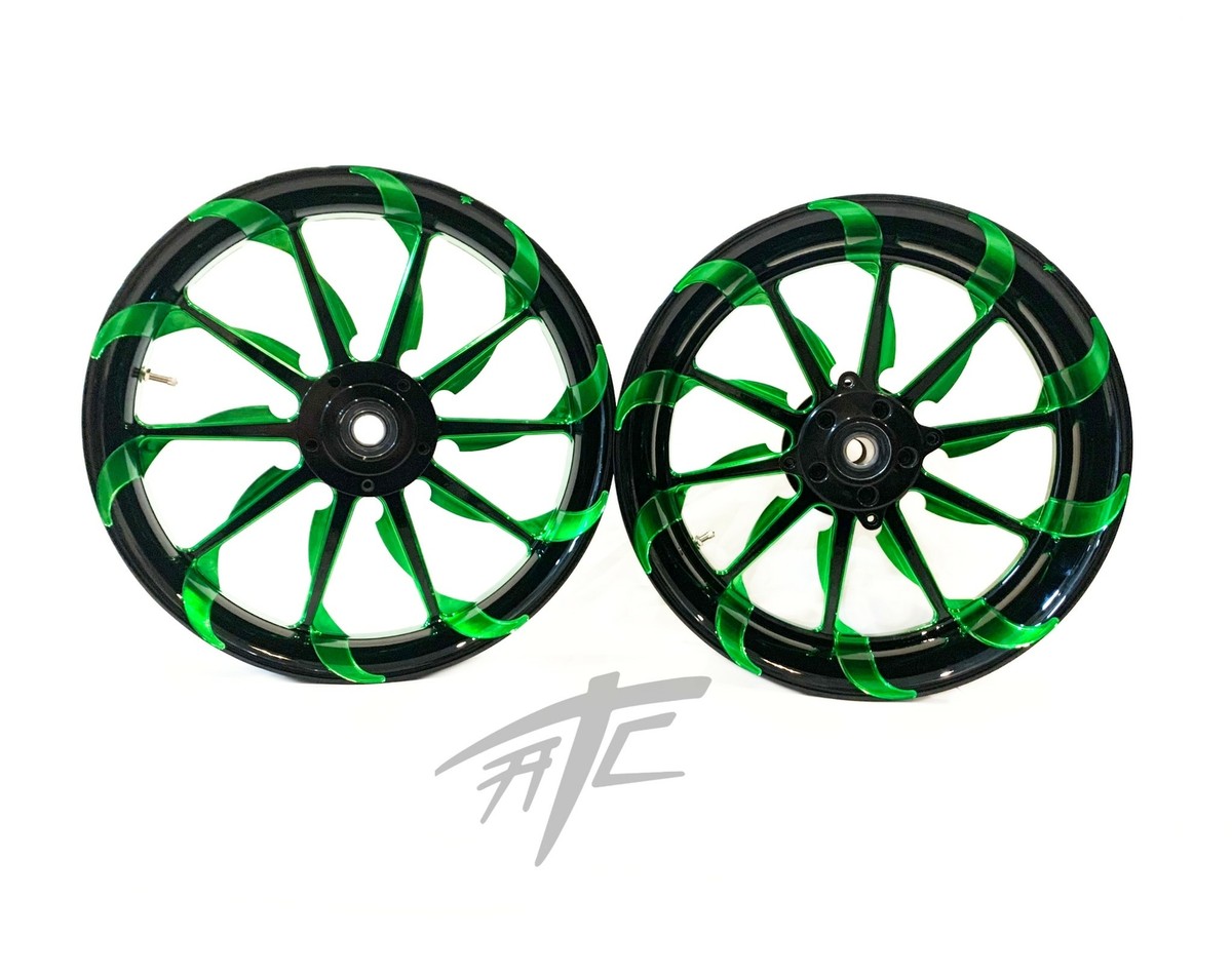 【ffroi】rond ZX-14 330 FAT TIRE BLACK AND GREEN TORNADO WHEELS 2012-2020