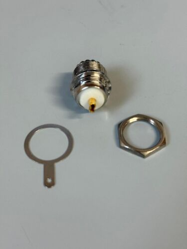 SO239 UHF Presa telaio femmina, montaggio su pannello paratia foro tondo, PL259 VENDO UK - Foto 3 di 7