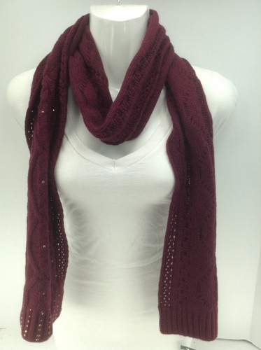 Bufanda de invierno larga RALPH LAUREN Burgundy WOOL-CASHMERE para mujer - $58 MSRP - Imagen 9 de 9