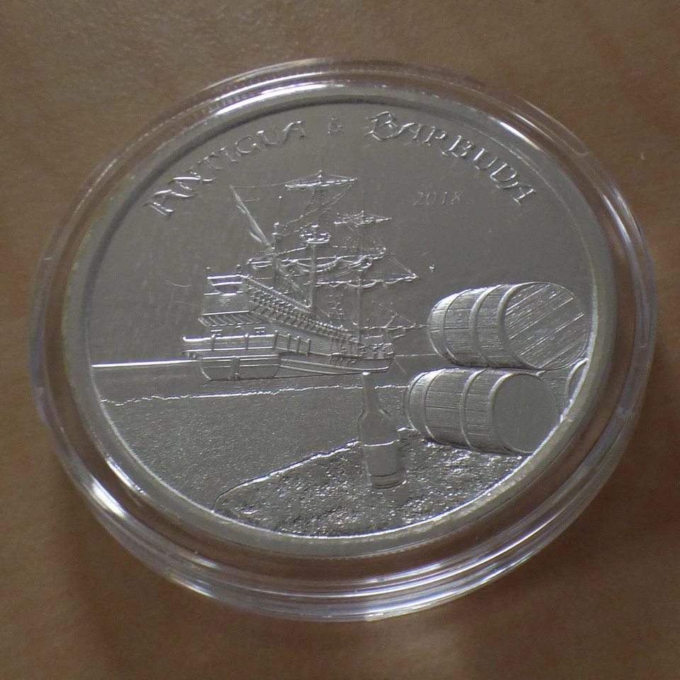 Eastern Caribbean 2$ Rum Runner 2018 silver 99.9% 1 oz Antigua Barbuda (argent) - Photo 3/4