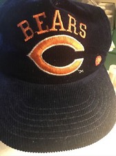 80s NFL CHICAGO BEARS - CORDUROY SNAPBACK HAT - Shell Oil Logo