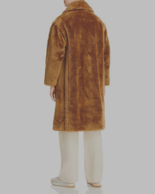 1215 New YVES SALOMON Meteo Coat,42/12-14/L,FRANCE,Pain Epice,Wool