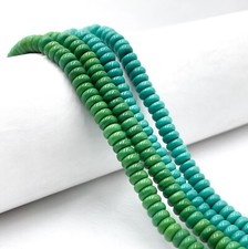 Dyed Howlite Turquoise Smooth Rondelle Shape Beads Size 3x6.5mm 15.5" Std