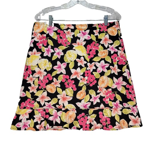 Choices | Skirts | 3x Plus Size Red Black White Floral Skirt Choices Side Zip Lined Flared Fun B3 6571fce4dcd5a563efc90e45