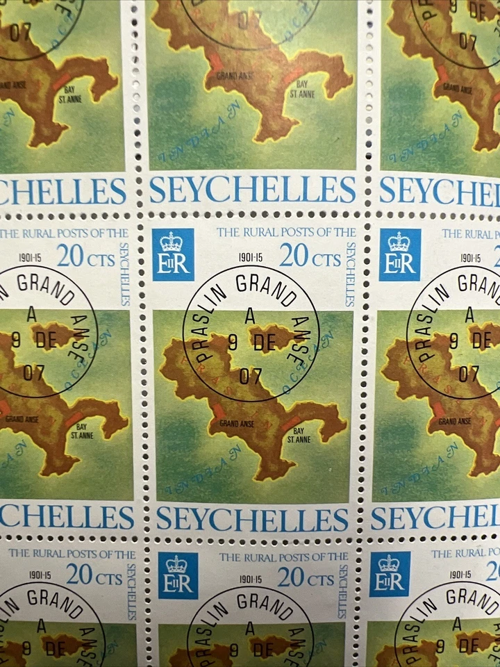 Seychelles: puestos rurales de las Seychelles. Hoja completa MNH 1976 Foto 2 de 2