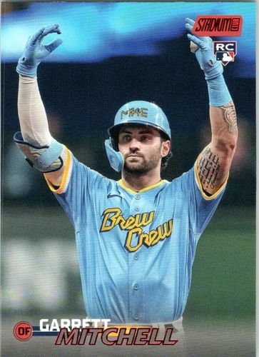 2023 Stadium Club Red Foil #20 Garrett Mitchell RC Milwaukee Brewers
