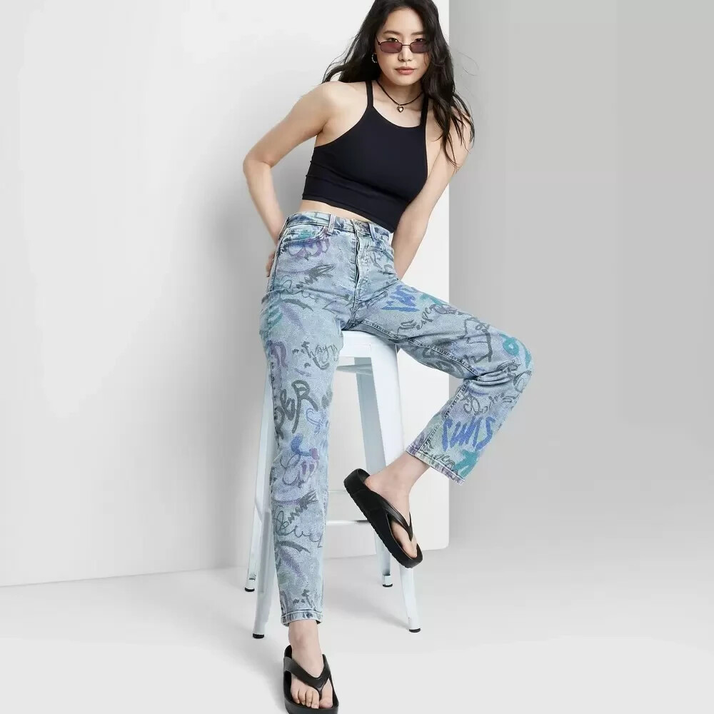 Women's SuperHigh Rise Straight Jeans Wild Fable Medium Wash 4 eBay