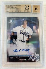 2017 BOWMAN CHROME BRENDAN MCKAY RC BLACK REFRACTOR AUTO 10 #2/75 BGS 9.5 GEM