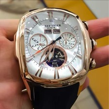 Reef Tiger Analog Mechanical Automatic Men Leaf Tiger Luxury Brand Tourbillon M
